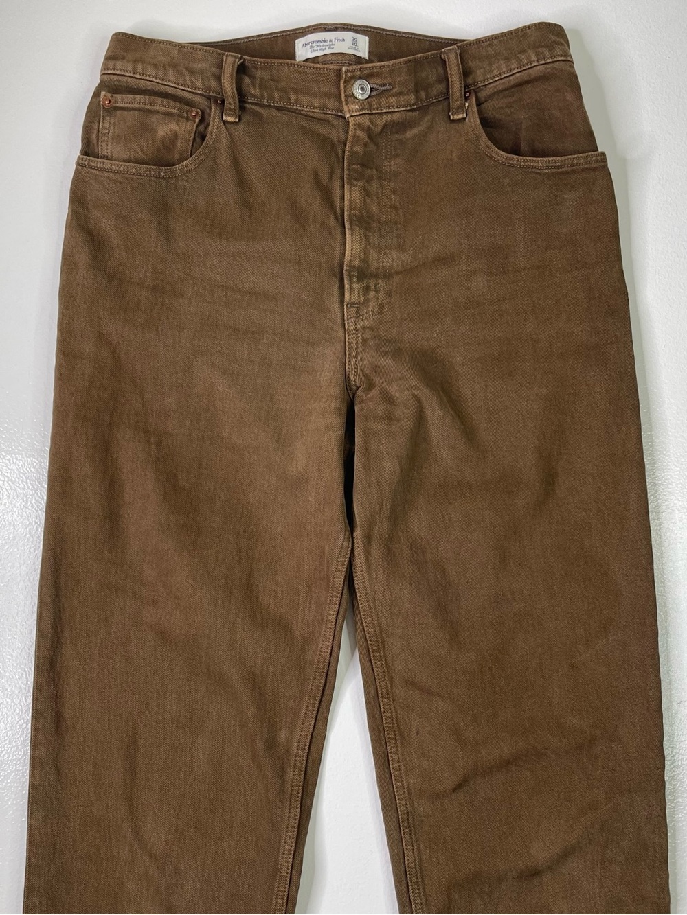 Abercrombie & Fitch Pants Womens 30 10 Brown The 90s Straight Ultra High Rise - Picture 2 of 12